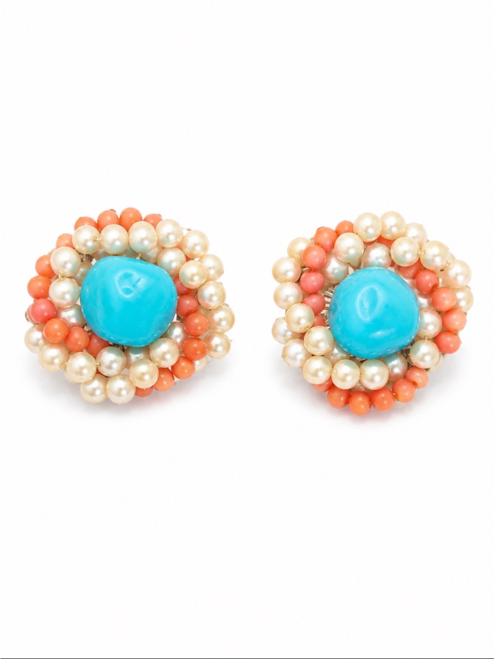 Japan “VTG” Mid-Century Cluster Clip-On Earrings